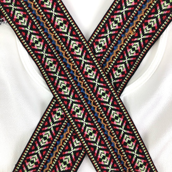 MOD Boutique Woven Embroidery Criss Cross Flounce Tank - Picture 6 of 6